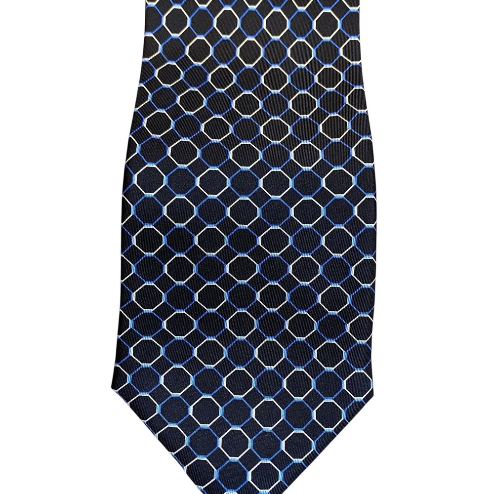 Nautica Silk Tie Men Navy Geometrical Classic Business